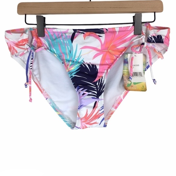 HOBIE Bikini Bottom Swim Swimsuit Floral Tropical Surf Adjustable Size XL NWT - Picture 9 of 9